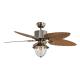 Modern Decorative 4100k Crystal Ceiling Fan With Light Remote Control Invisible Retractable Blade