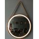 Aluminum Frame Black Hanging Vanity Mirror With Lights 24W