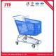 100L Heavy Duty Shopping Trolley Chrome Plated Blue Grocery Cart