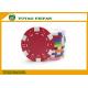 Casino Games ABS 11.5 Gram Colored Poker Chips With Value Blue / Green / Red