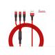 Red Black Multi Phone Charger Cable  0.5A Customized Length Fast Charging