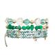 Beaded Emerald Bracelet With Gold Metal Star Charm Stackable Bracelet Set