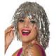 Foil Tinsel Silver Tinsel Wig Fancy Dress Shiny Wig 4.7 X 3.9 X 2 Inches