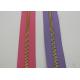 Golden Brass Long Chain Fashion Metal Zippers Bright Color Tape For Garment