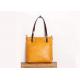 Women's Yellow Vegetable Tanned Genuine Leather Tote Bag