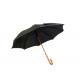 Unisex Black Umbrella Wooden Handle Double Layer Simple Light For Rainy Days