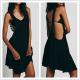 Girls fahsion wihtout low back casual dress with lace straps