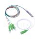 1x3 Fiber Optic PLC Splitter 0.9mm Mini Steel Tube SC APC Blockless SM G657A1