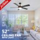 5 Blades Ceiling Fan With Light Ac Motor 3-Speed Remote Modern Led Ceiling Fan