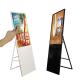 Portable foldable Alone Standing 49 inch TFT LCD LED wifi network Android signage Menu board Poster AD touchscreen kiosk