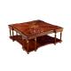 Square Living Room Wooden Veneer Top Antique Luxury Coffee Table