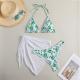 Regular Thickness Three-Piece Swimwear For Beach Occasion Sexy Comfortable Durable Flower Shape