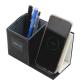 Pen Holder Wireless Charger Multifunctional Desktop Leather Wireless Charger Stand