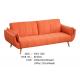 Wooden Frame Functional Sofa Bed Dacron Cashmere - Like Cover Bright Orange Color