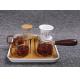 Portable Travel Glass Tea Infuser Set , Chinese Kung Fu Tea Set  With Bamboo Plate
