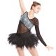 MiDee V-Neck One-Sleeve Leotard with Lace Inserted Tutu Skirt Ballet Dance Costume Dress