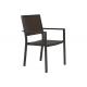 Black Outdoor Dining Chair With Aluminum And PE Rattan For Garden Furniture