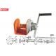 Portable Mini Manual Hand Winch 1 Ton With 8mm Wire Rope / Orange Painting