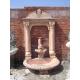 Pink Marble Fish Statue Columns Carved Stone Wall Fountain