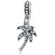 Dangle Coconut/Palm Tree with Clear Crystals Charm Bead for Charms Bracelets
