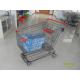 Grey Powder Coating Asian Type Wire Shopping Trolley 210L Wiht 4 Swivel 5 Inch Casters