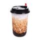 Disposable Clear Cold Drink With Lids 16oz 500ml Milk Tea Fat U-shaped Plastic Pet Cup
