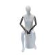 Sitting Male Full Body Mannequin White With Half Wrapped Cloth And Wooden Arms