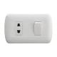Silver Contact Electric Switch Socket C SERIES Fireproof ABS 1 Gang 2 Way Switch