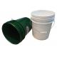 20 Liter 5 Gallon Plastic Bucket Containers With Metal Handles For Paints Storage