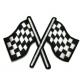 Checkered Racing Flags Embroidered Patch Iron/Sew-On Applique Biker Emblem