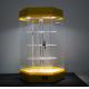 Beautiful Rotatable Acrylic Display Stands Rack Yellow Base Lockable With Led Light