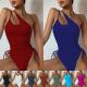 V Neck Ladies One Piece Swimsuit Flash Tight Conservative Triangle Beach Swimming Costume