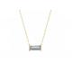 Baguette Cut 14K Gold Necklaces With 0.5ct 5×7mm Solitaire Diamond