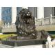 Large Outdoor sitting lions bronze sculpture ,customized bronze statues, China sculpture supplier