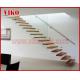 Floating Staircase VK41S Floating Stair Tempered GlassLED Light strip, Stringer: 5mm+5mm(Thickness), Dia 6mm Steel Cable