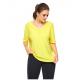 Richee Yellow Side Slit Plus Size V Neck T Shirts Womens Yoga Tees Short Sleeve