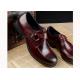 Full Grain Leather Men'S Dress Shoes Customized Business Monk Strap Brown Shoes