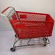 175L Red Semi Plastic Shopping Carts With 5 TPU Wheels Basket Shopping Trolley