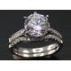 1PCS Round Brilliant Cut Diamond Ring 1.25CT , 18k White Gold Ring Set For Women