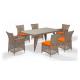 Rust Proof Chair 7 Piece Rattan Table And Chairs SGS Certificate