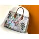 OnTheGo MM Mini Sling Bag Branded M81724 Floral Pattern Silver Coated Canvas