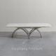Metal Marble Dining Room Table With Craftsmanship Rectangular Shape