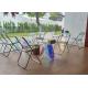 Bi-Metal Frame Acrylic Dining Room Chairs With Backrest Ready Assembled