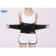 Black Waist Support Brace With Hook - Loop Fastener For Easy / Quick Fastening