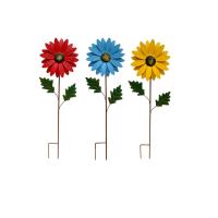 Sunflower Windmill Metal Pinwheel Garden Wind Sculptures For Balcony Patio Lawn