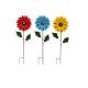 Sunflower Windmill Metal Pinwheel Garden Wind Sculptures For Balcony Patio Lawn