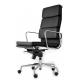 High Grade Aluminum Office Chair High Density Cattle Leather Back Material