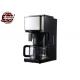 Portable Electric Drip Coffee Maker 1250ml / 8-10Cups Black Silver For Home
