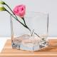 4x4 Inch Pressed Decorative Square Glass Vases Crystal Clear Glass Centerpiece