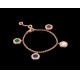 bracelet in 18 kt pink gold with mother of pearl carnelian malachite lapis